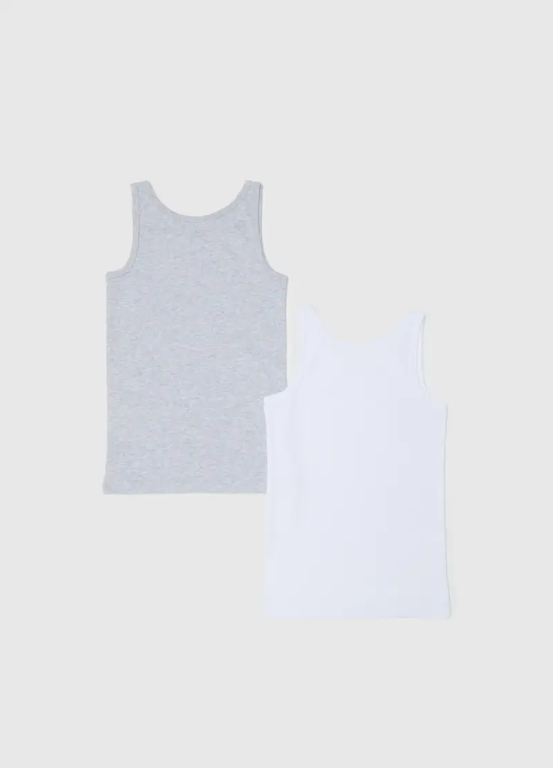 Bipack Canottiere In Puro Cotone Multicolor Da Bambino Regular Fit, Multicolor miniatura 2