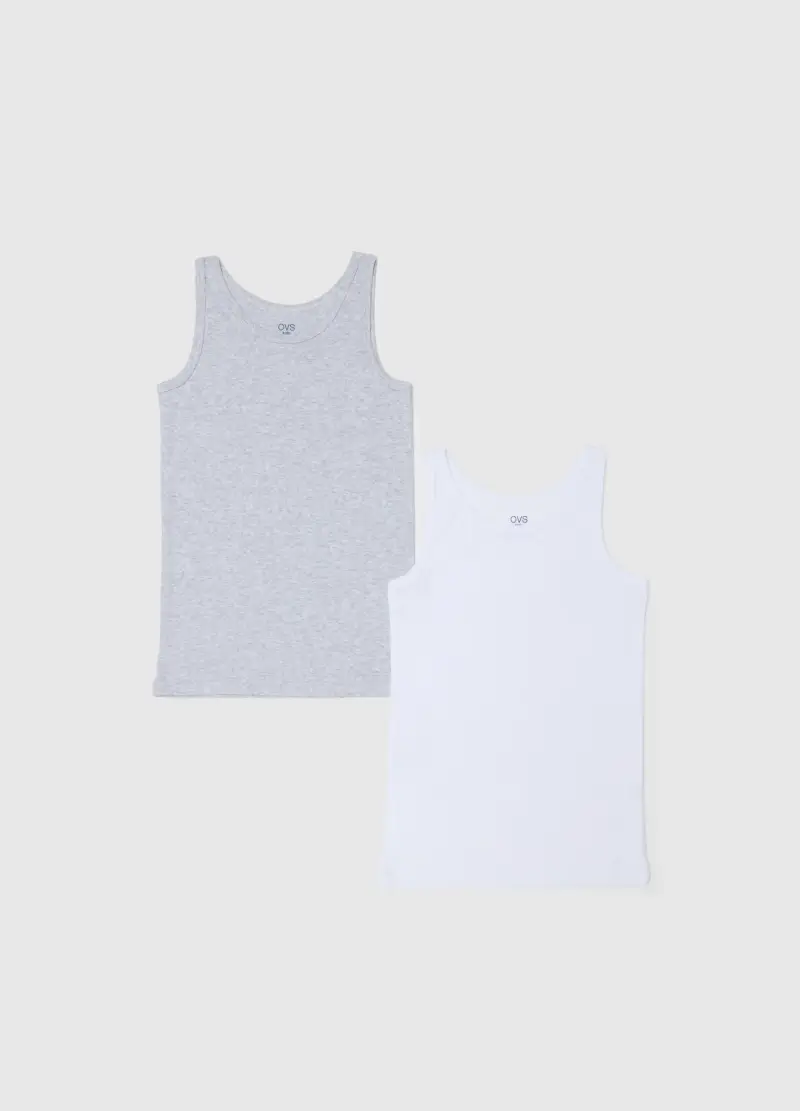 Bipack Canottiere In Puro Cotone Multicolor Da Bambino Regular Fit, Multicolor