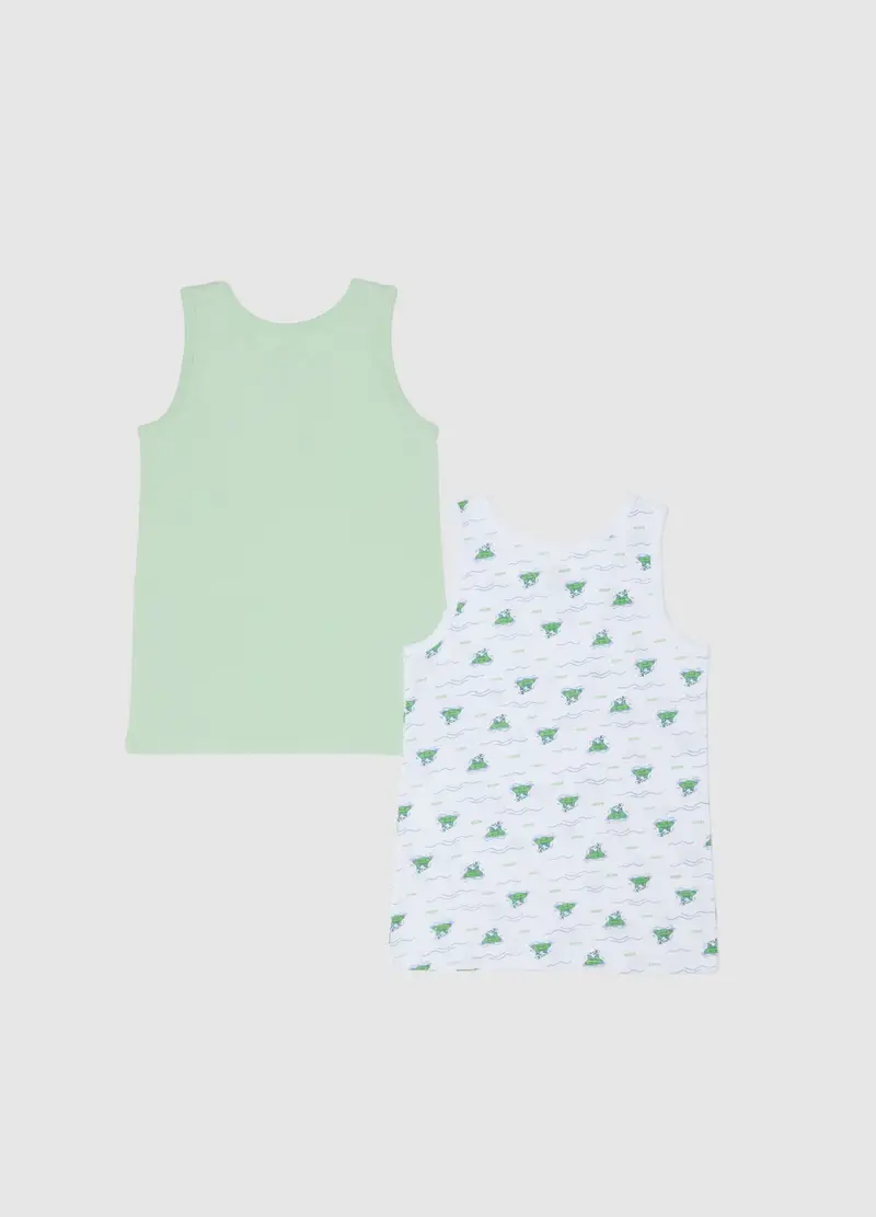 Bipack Canottiere In Puro Cotone Multicolor Da Bambino Regular Fit, Multicolor miniatura 2