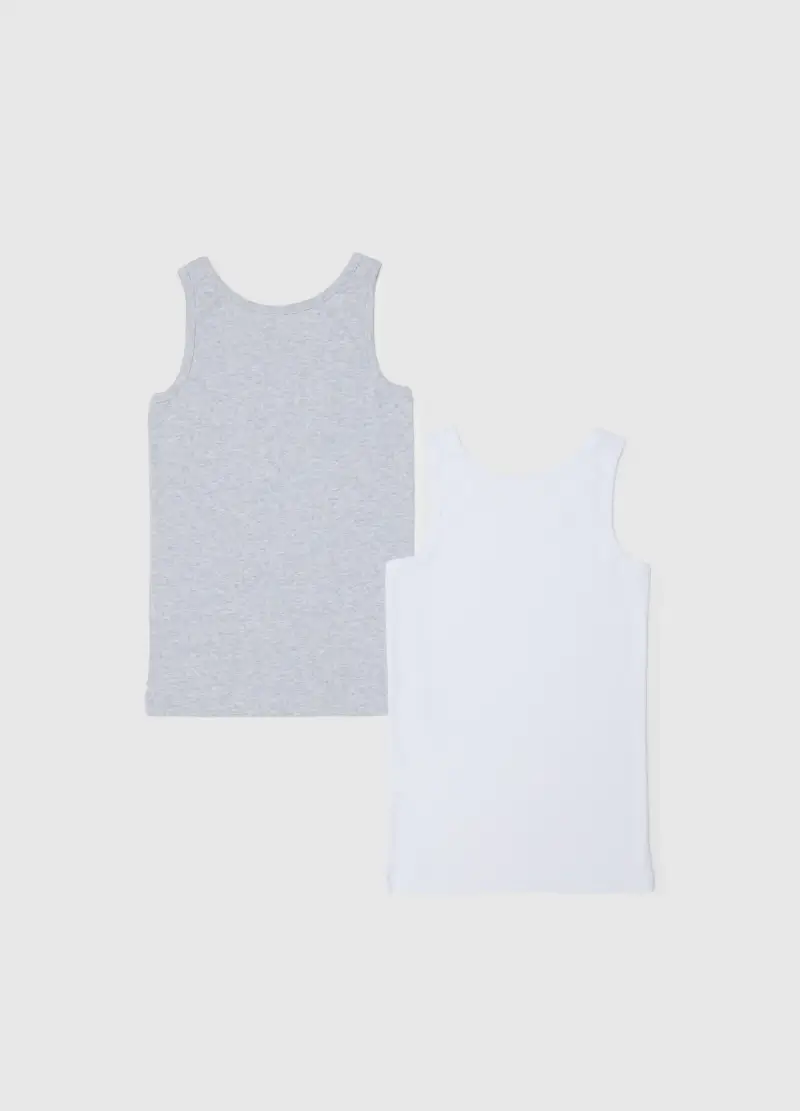 Bipack Canottiere In Puro Cotone Multicolor Da Ragazzo Regular Fit, Bambino, Multicolor miniatura 2