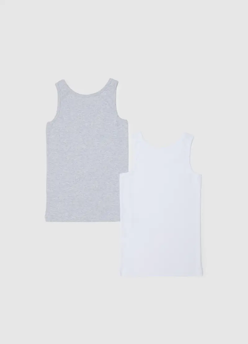 Bipack Canottiere In Puro Cotone Multicolor Da Ragazzo Regular Fit, Bambino, Multicolor miniatura 2