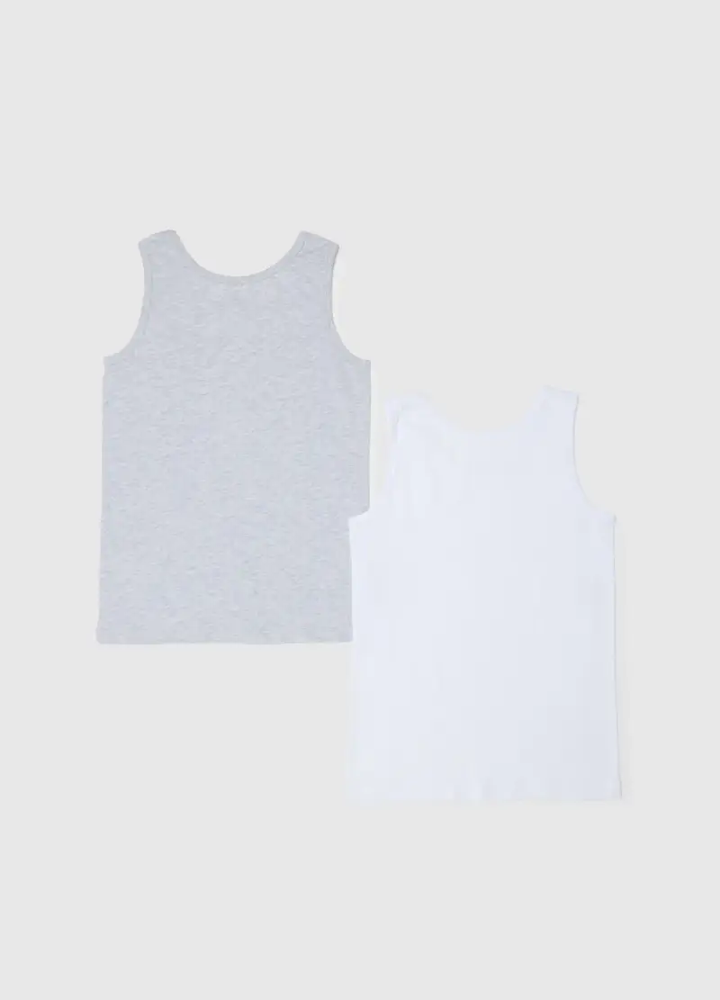 Bipack Canottiere In Puro Cotone Multicolor Da Ragazzo Regular Fit, Bambino, Multicolor miniatura 2