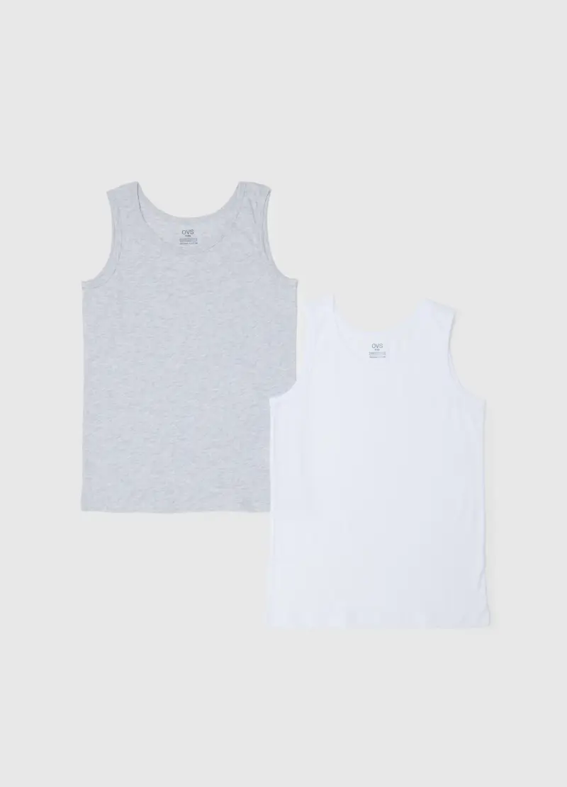 Bipack Canottiere In Puro Cotone Multicolor Da Ragazzo Regular Fit, Bambino, Multicolor