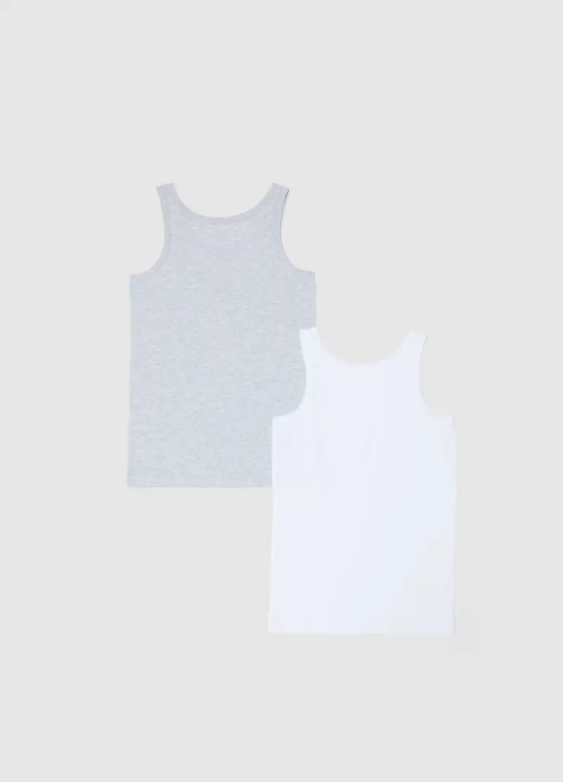 Bipack Canottiere In Puro Cotone Multicolor Da Ragazzo Regular Fit, Bambino, Multicolor miniatura 2