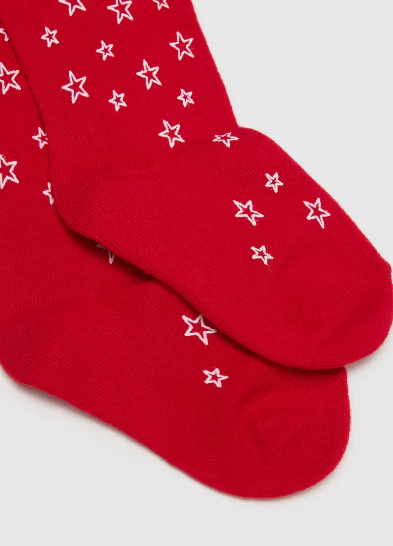 Bipack Collant Multicolor Da Bambina In Misto Cotone Con Stelle, Multicolor miniatura 3