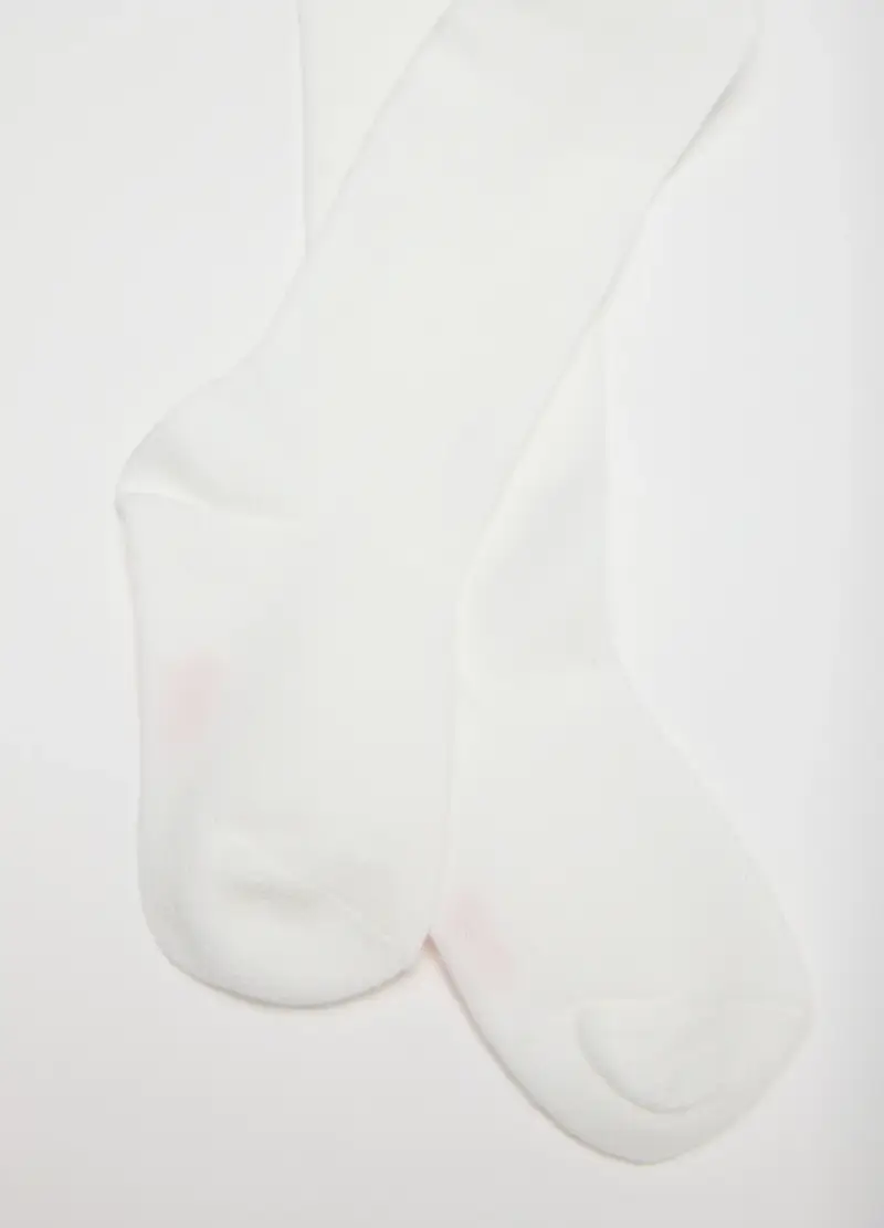 Bipack Collant Rosso E Bianco Per Bambina, Bianco miniatura 3