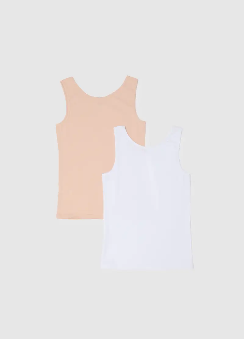 Bipack Di Canottiere Da Ragazza In Cotone Multicolor Regular Fit, Bambina, Multicolor miniatura 2