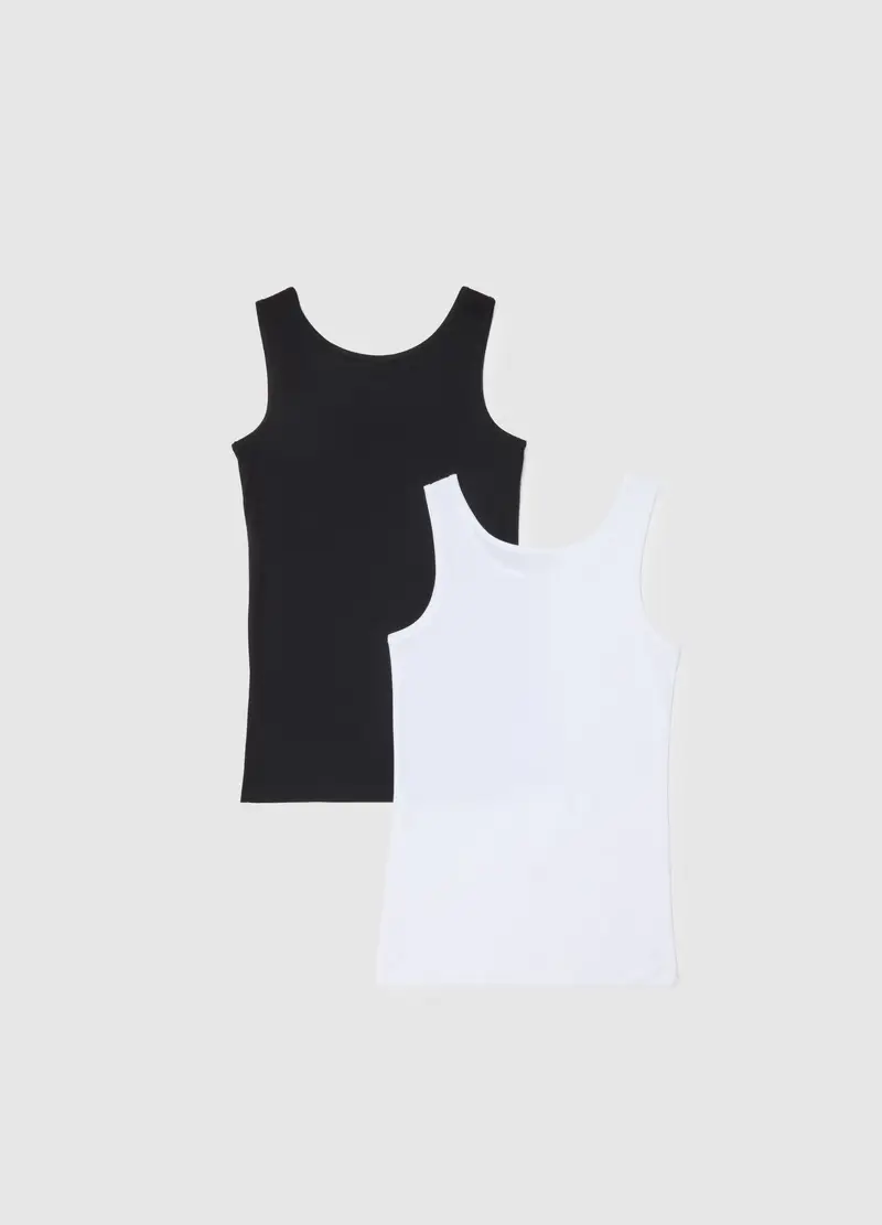 Bipack Di Canottiere Da Ragazza In Puro Cotone Multicolor Regular Fit, Bambina, Multicolor miniatura 2