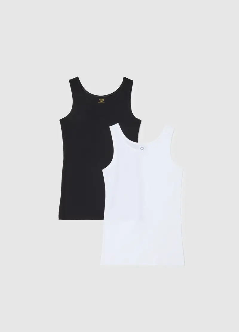 Bipack Di Canottiere Da Ragazza In Puro Cotone Multicolor Regular Fit, Bambina, Multicolor