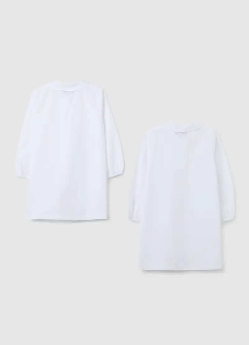 Bipack Grembiuli Scolastici Da Bambina In Misto Cotone Bianco Con Bottoni, Bianco miniatura 2