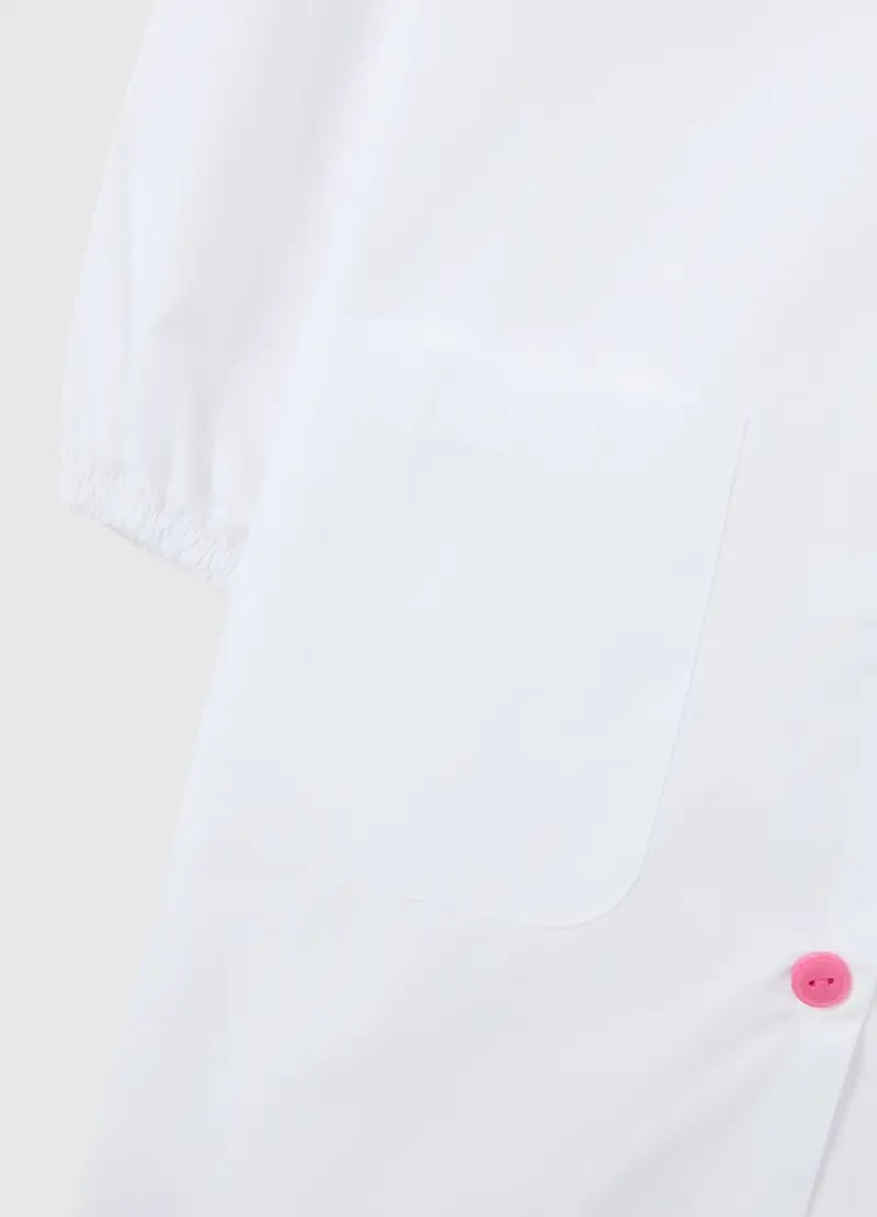 Bipack Grembiuli Scolastici Da Bambina In Misto Cotone Bianco Con Bottoni, Bianco miniatura 3