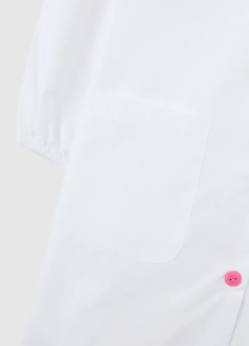 Bipack Grembiuli Scolastici Da Bambina In Misto Cotone Bianco Con Bottoni, Bianco miniatura 3