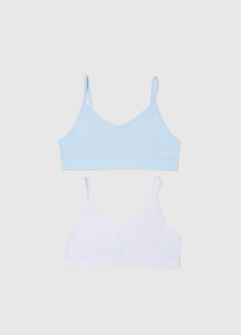 Bipack Reggiseni In Cotone Elasticizzato Multicolor Da Ragazza, Bambina, Multicolor