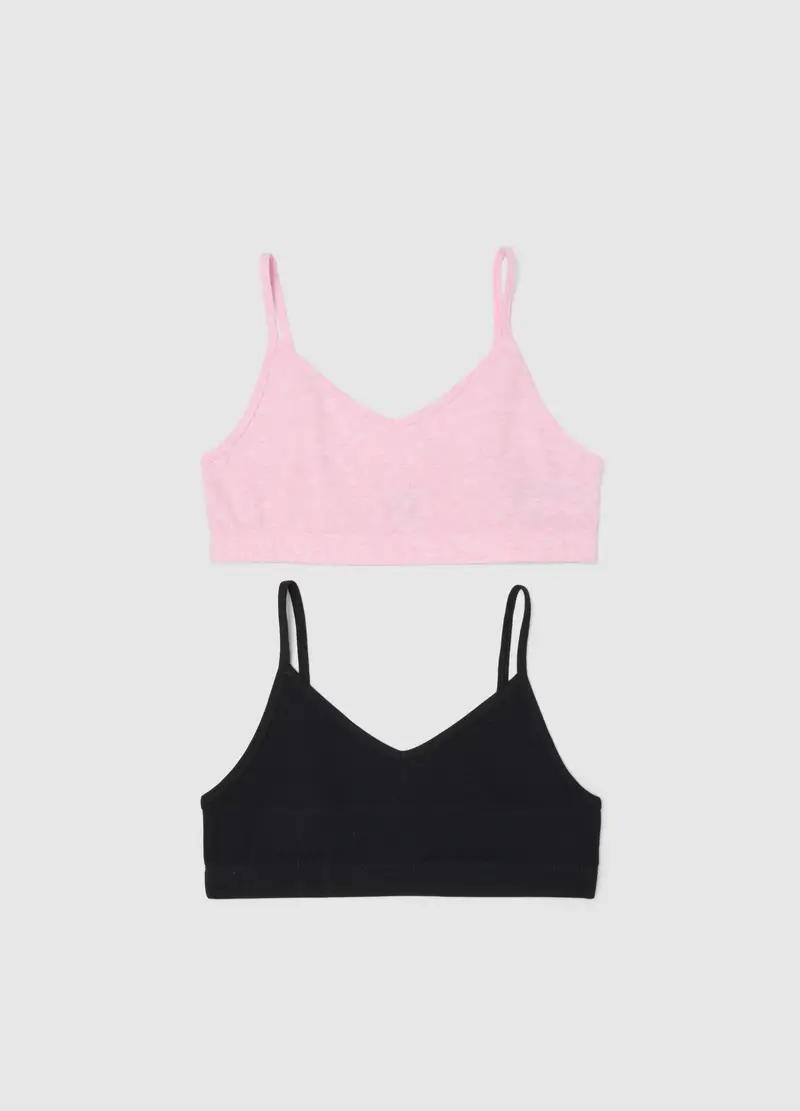 Bipack Reggiseni In Cotone Elasticizzato Multicolor Da Ragazza, Bambina, Multicolor