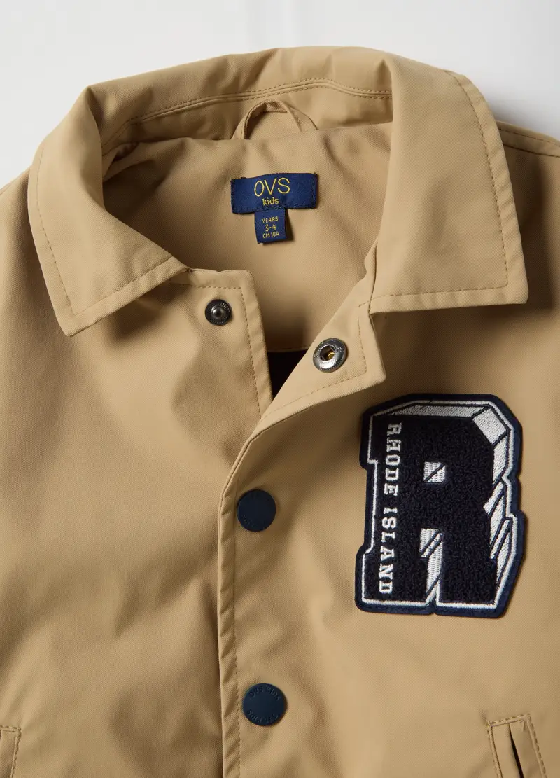 Bomber Beige Da Bambino Regular Fit Con Patch, Beige miniatura 3