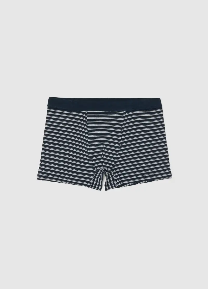 Boxer In Cotone Elasticizzato A Righe Multicolor Da Ragazzo Regular Fit, Bambino, Multicolor