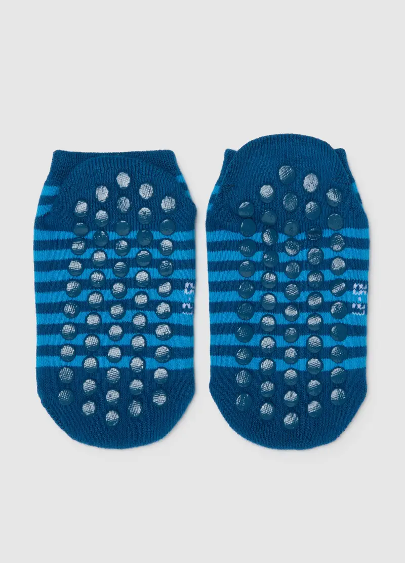 Calzini Antiscivolo A Righe Multicolor Da Bambino In Misto Cotone, Multicolor miniatura 3