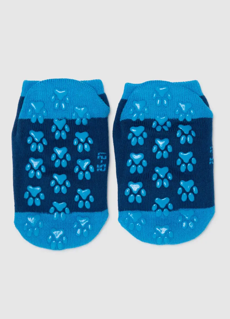 Calzini Antiscivolo Da Bambino In Cotone Blu, Multicolor miniatura 3