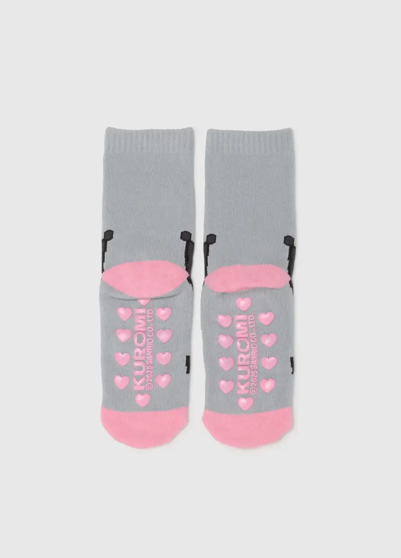 Calzini Grigi Antiscivolo Con Kuromi, Bambina, Grigio miniatura 2