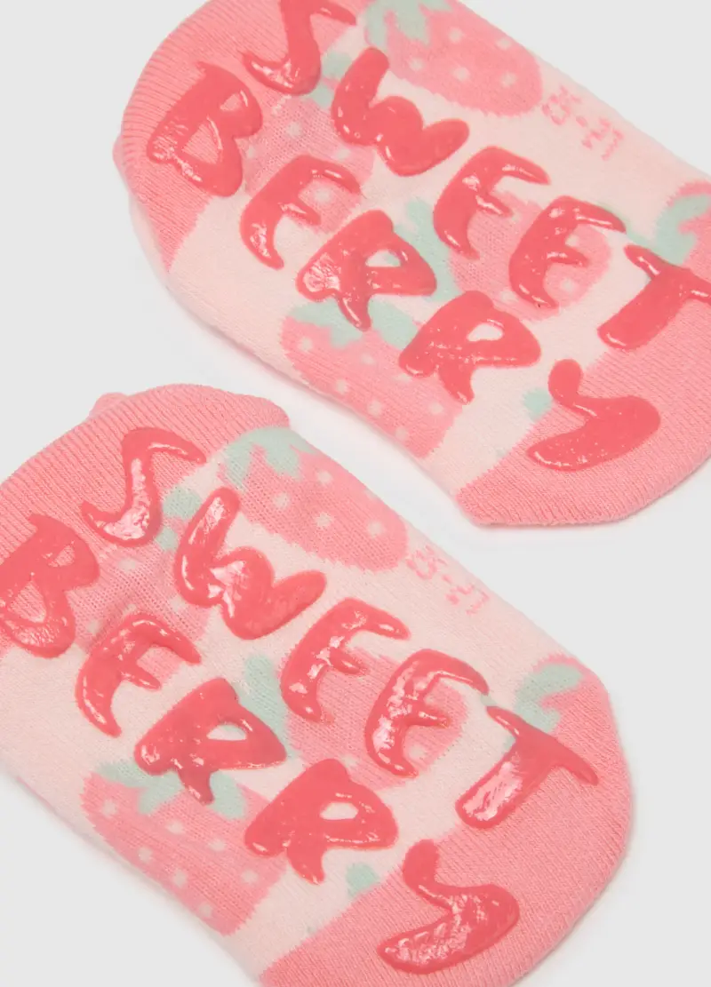 Calzini In Misto Cotone Rosa Da Bambina Regular Fit Con Fragole, Rosa miniatura 2