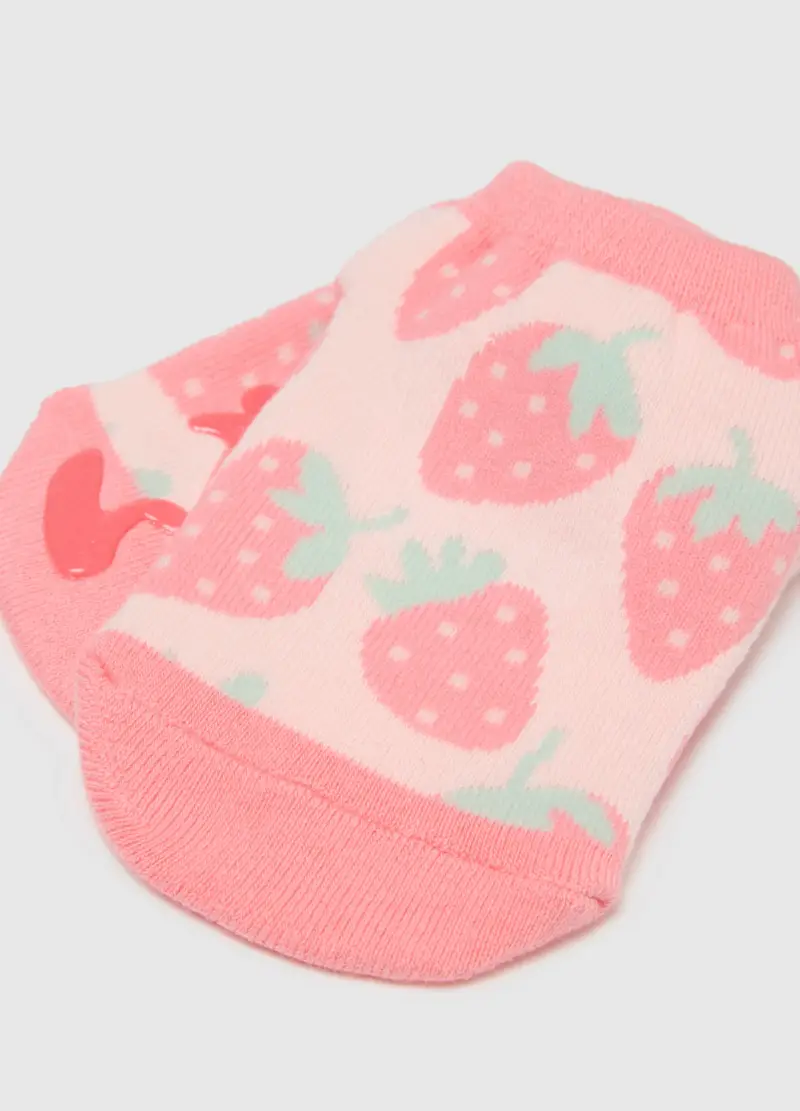 Calzini In Misto Cotone Rosa Da Bambina Regular Fit Con Fragole, Rosa miniatura 3