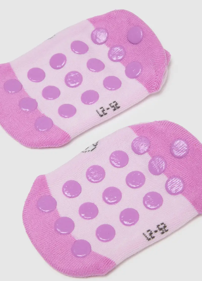 Calzini In Misto Cotone Viola Da Bambina Regular Fit Con Gatto, Viola miniatura 2