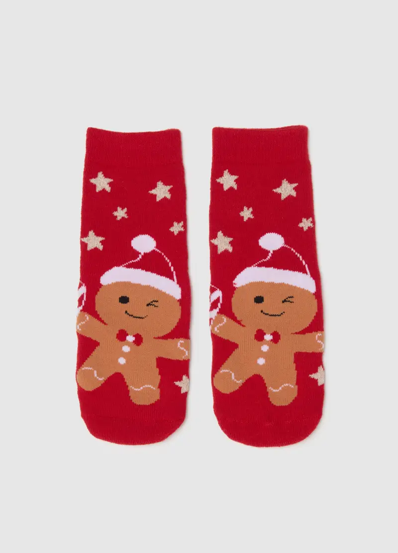 Calzini Natalizi Rossi Da Bambina In Misto Cotone Regular Fit, Rosso miniatura 2