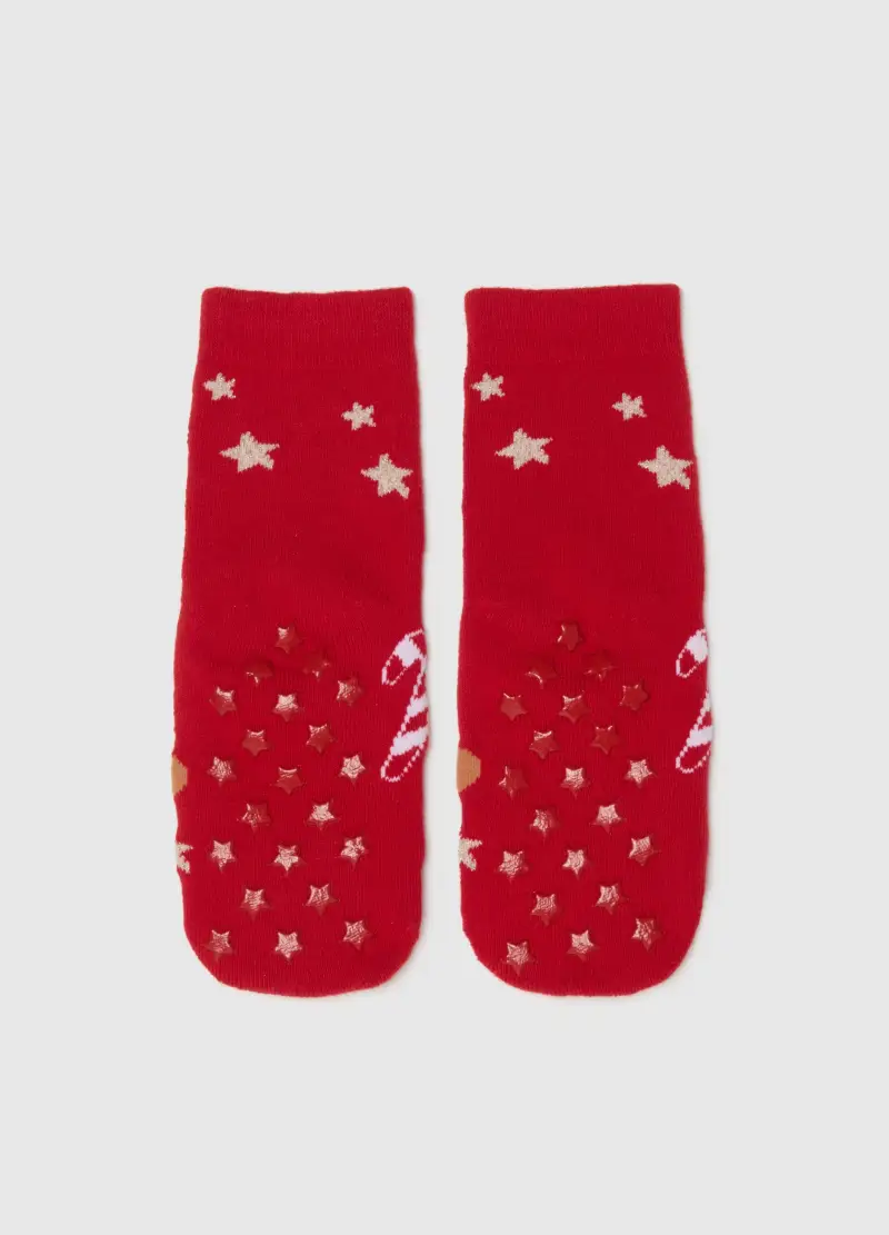 Calzini Natalizi Rossi Da Bambina In Misto Cotone Regular Fit, Rosso miniatura 3