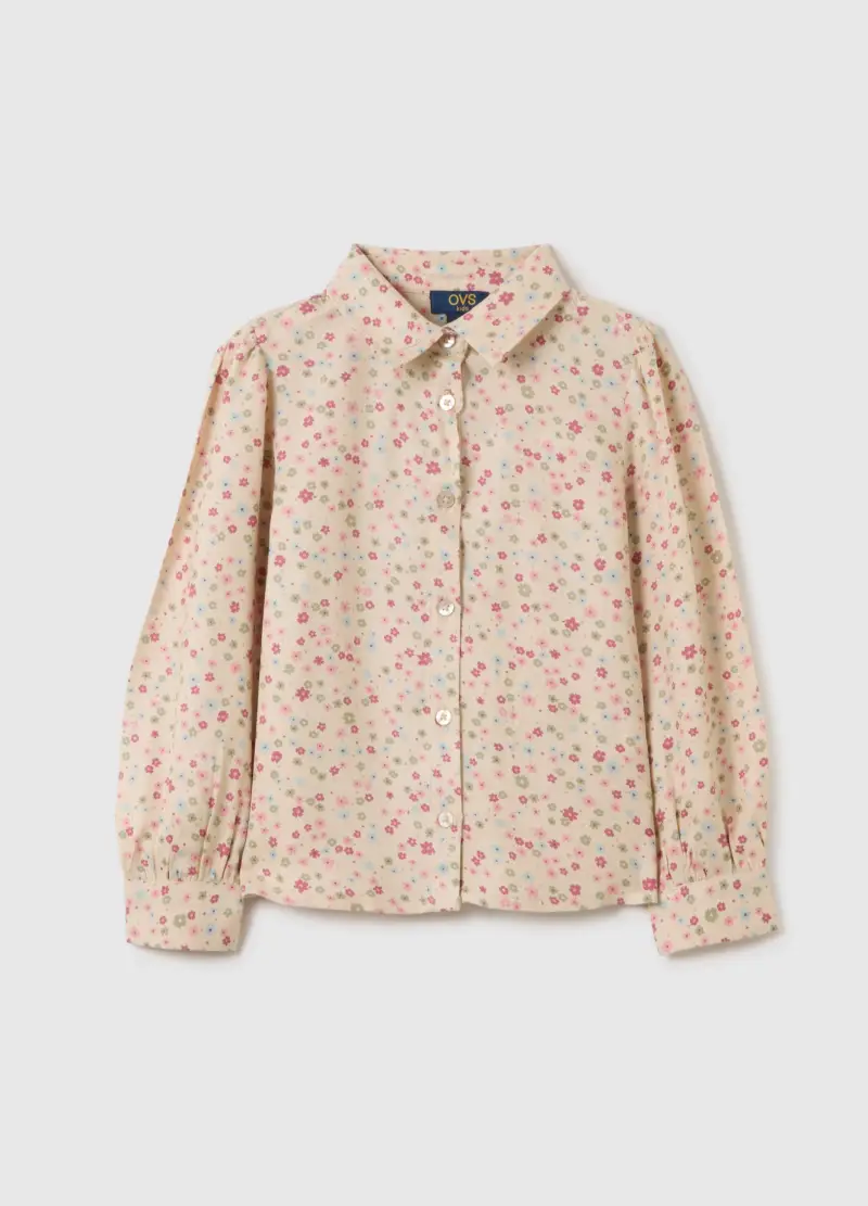 Camicia A Fiori Multicolor Da Bambina Regular Fit, Multicolor