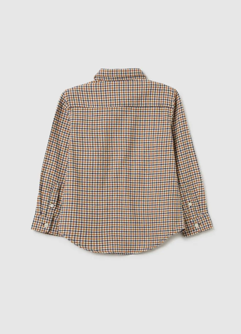 Camicia A Quadri Multicolor Da Bambino In Puro Cotone E Flanella, Multicolor miniatura 2