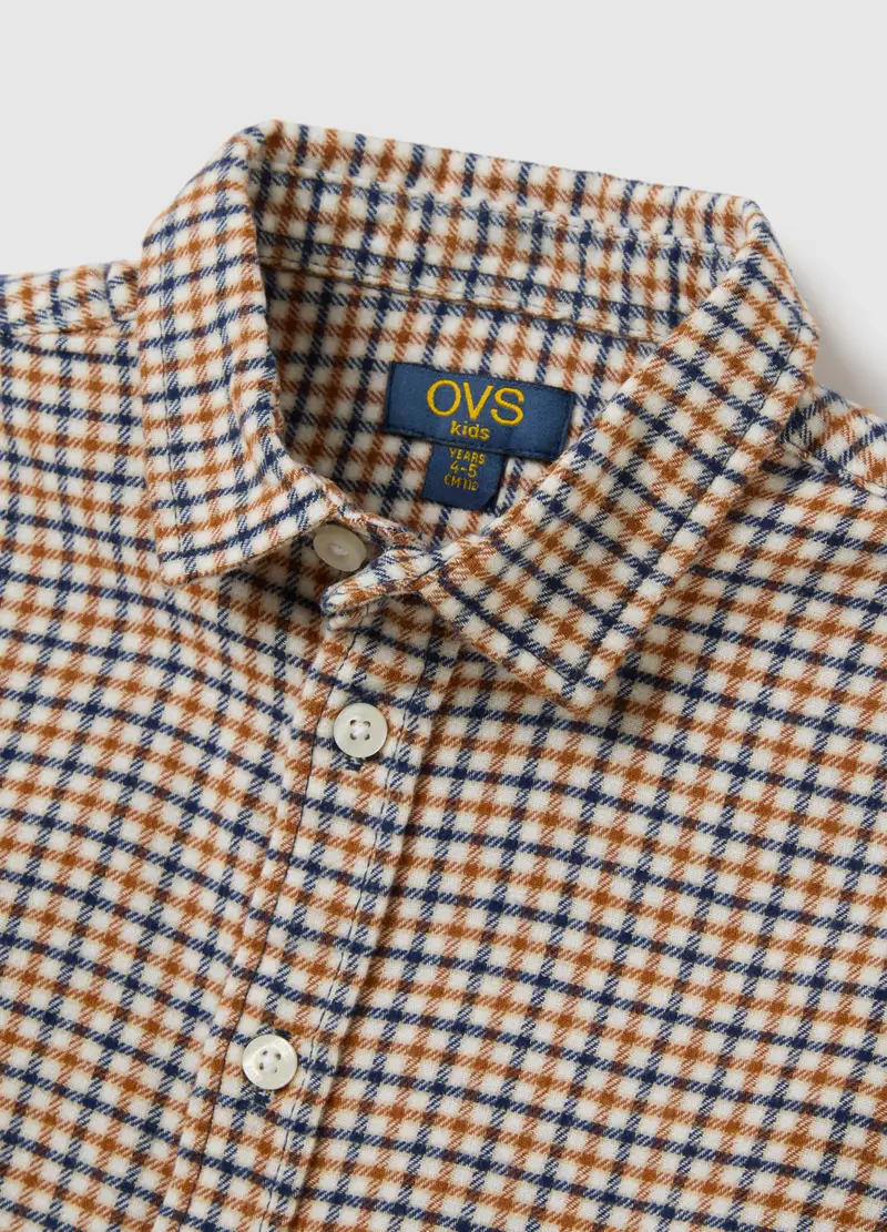 Camicia A Quadri Multicolor Da Bambino In Puro Cotone E Flanella, Multicolor miniatura 3