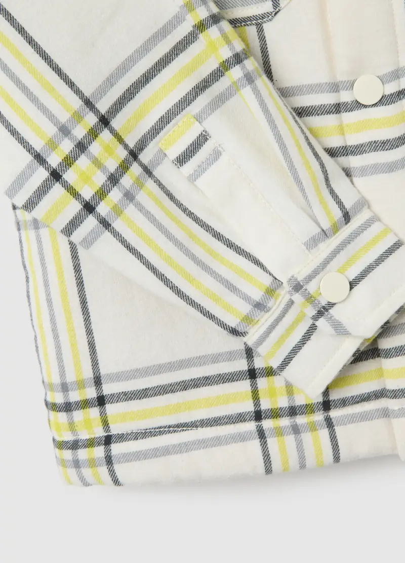 Camicia A Quadri Multicolor Da Bambino In Puro Cotone Over Fit, Multicolor miniatura 3