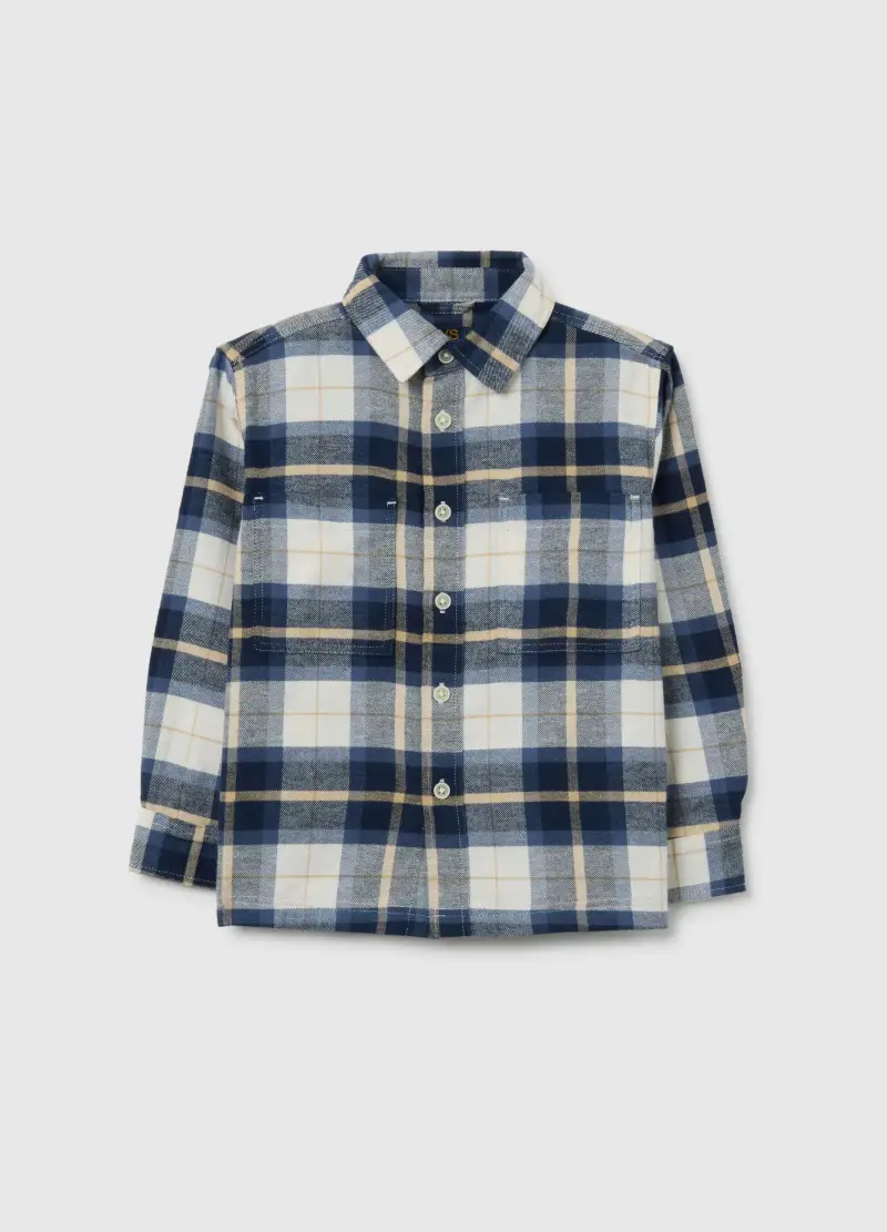 Camicia A Quadri Multicolor Da Bambino In Puro Cotone Regular Fit, Multicolor