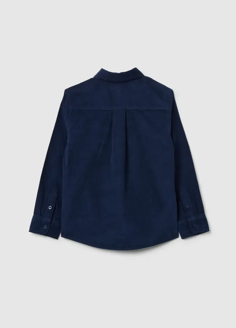 Camicia Da Bambino In Puro Cotone Blu Regular Fit, Blu miniatura 2