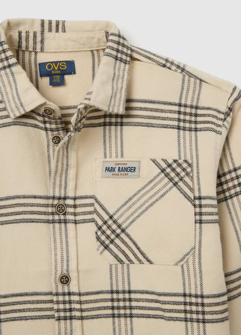 Camicia Da Bambino In Puro Cotone E Flanella Multicolor Vestibilità Over, Multicolor miniatura 3