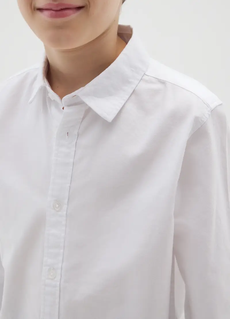 Camicia Da Ragazzo In Puro Cotone Bianca Regular Fit, Bambino, Bianco miniatura 3