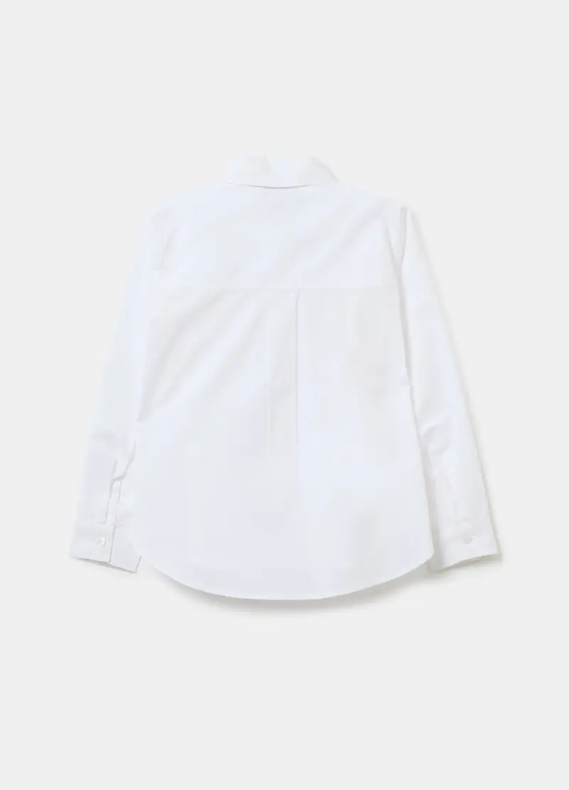 Camicia In Cotone Con Strass, Bambina, Bianco miniatura 2