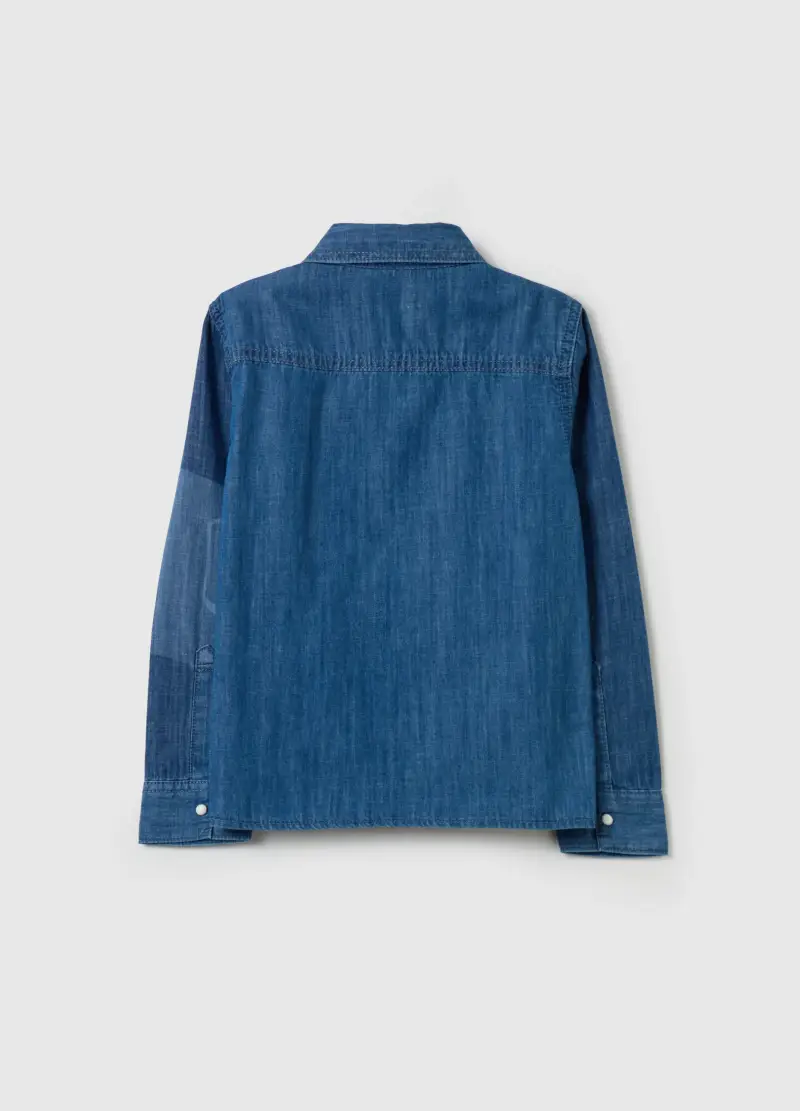 Camicia In Denim Con Stampa, Bambino, Denim miniatura 2