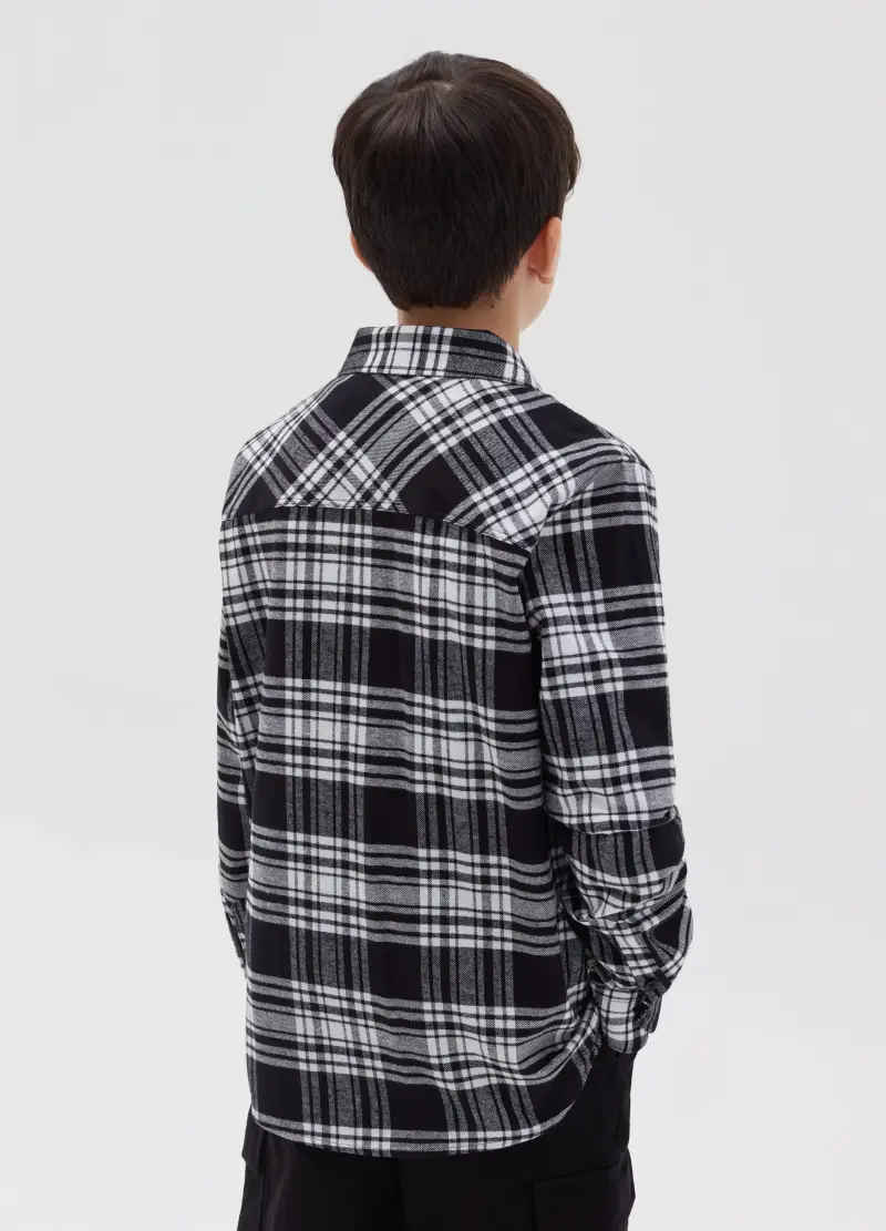 Camicia In Flanella Con Fantasia Check, Bambino, Multicolor miniatura 3