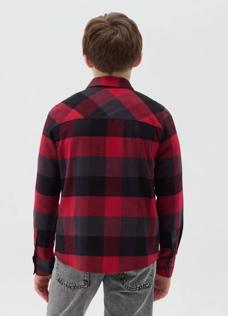 Camicia In Flanella Con Fantasia Check, Bambino, Multicolor miniatura 3