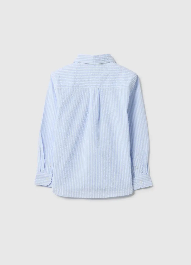 Camicia In Puro Cotone A Righe Multicolor Da Bambino Regular Fit, Multicolor miniatura 2