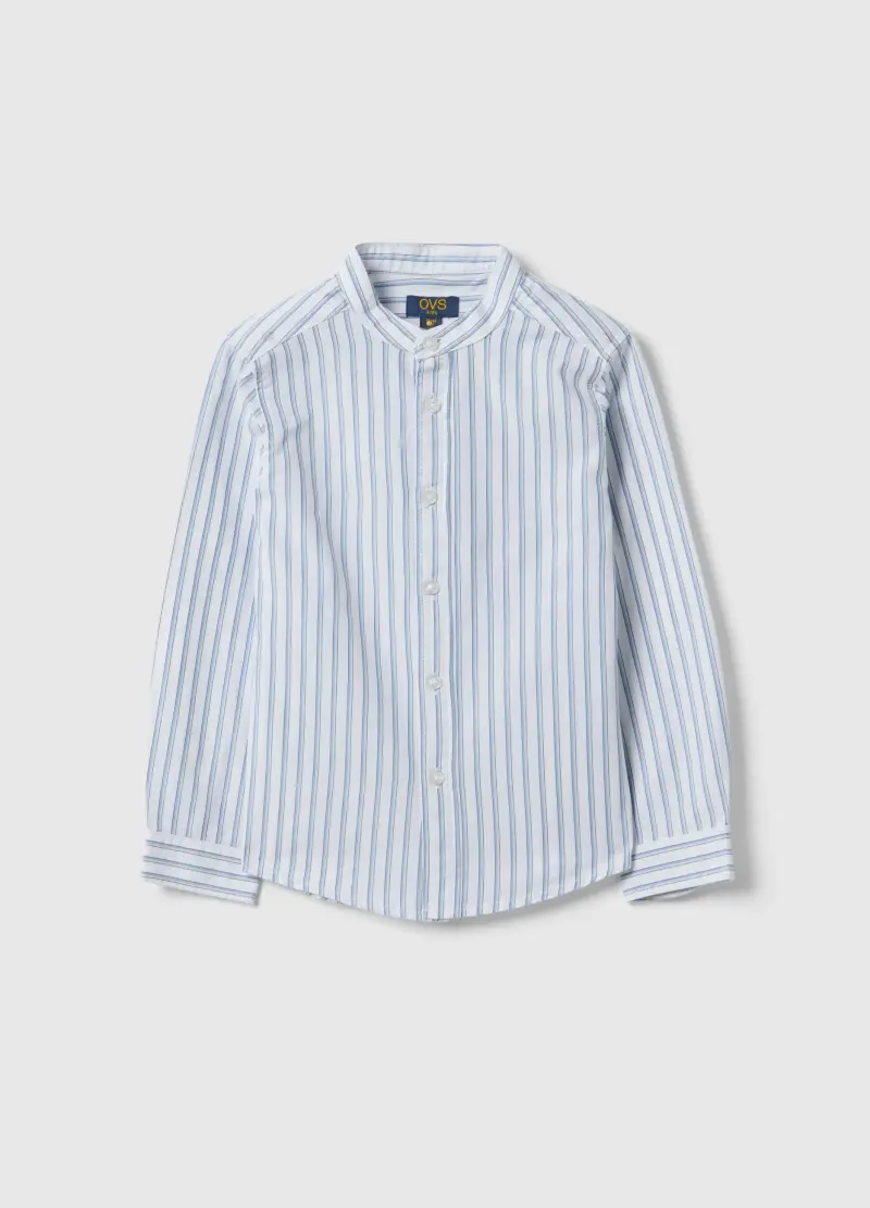 Camicia In Puro Cotone A Righe Multicolor Da Bambino Regular Fit, Multicolor