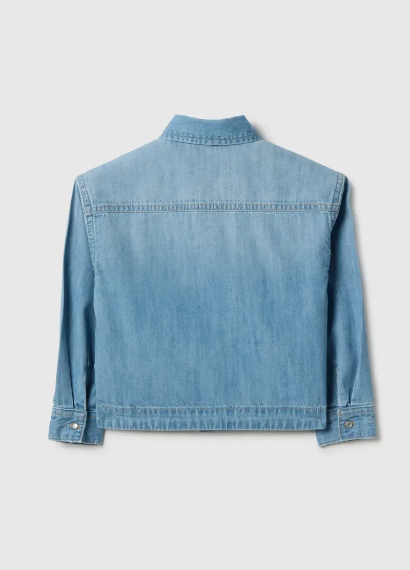 Camicia In Puro Cotone Azzurra Da Bambina Regular Fit, Azzurro miniatura 2