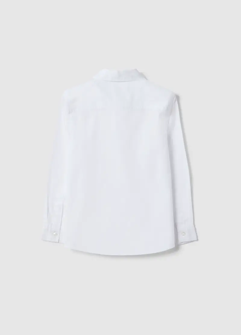 Camicia In Puro Cotone Bianca Da Bambino Regular Fit, Bianco miniatura 2