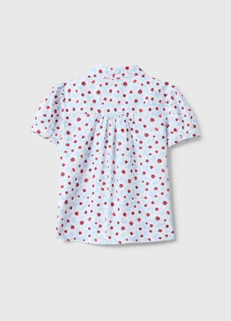 Camicia In Puro Cotone Multicolor Floreale Da Bambina Regular Fit, Multicolor miniatura 2