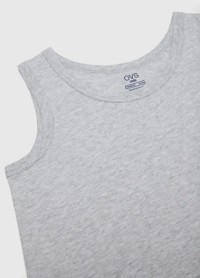 Canotta Azzurra E Grigia In Cotone, Bambino, Azzurro miniatura 3