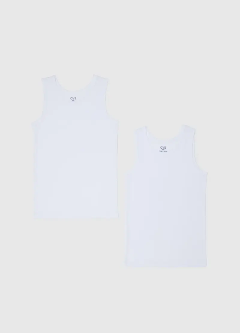 Canottiera Da Bambino In Puro Cotone Bianca Regular Fit, Bianco