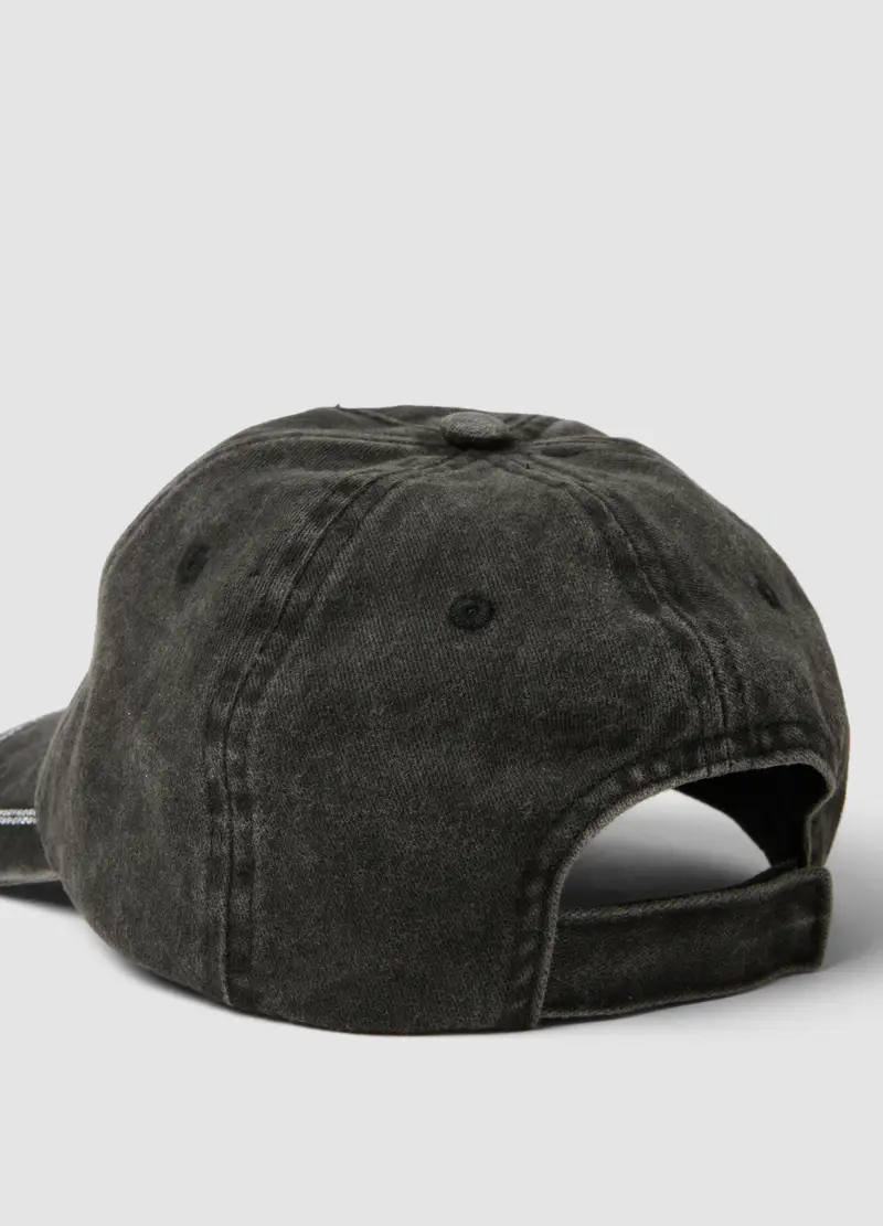 Cappello Da Baseball In Puro Cotone Grigio Da Bambina Con Strass, Grigio miniatura 3