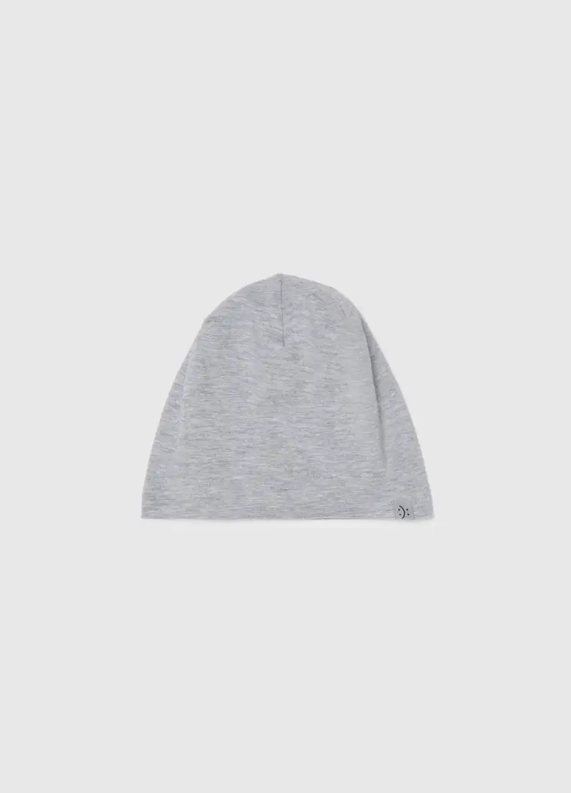 Cappello In Cotone Elasticizzato Grigio Da Bambino Vestibilità Comoda, Grigio
