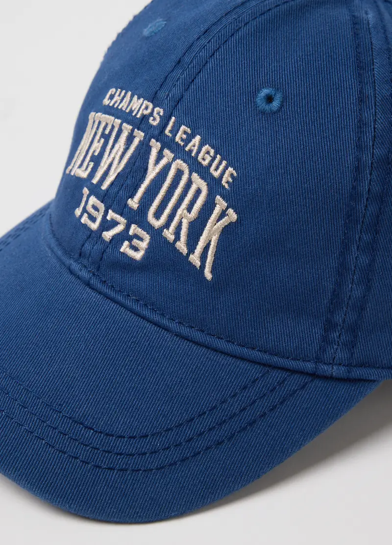 Cappello In Puro Cotone Blu Regular Fit Da Bambino, Multicolor miniatura 3